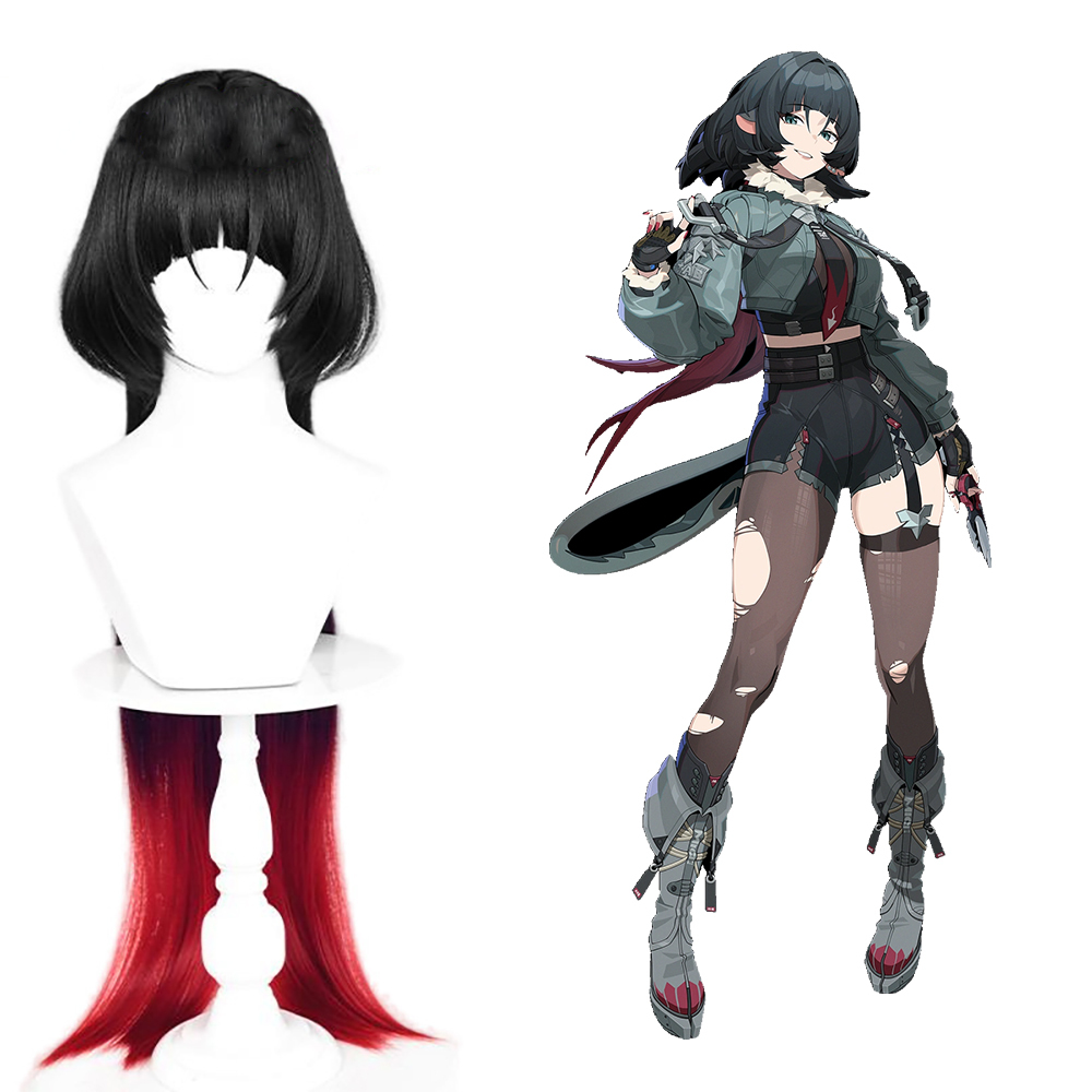 Zenless Zone Zero Jane Doe Black Cosplay Wig