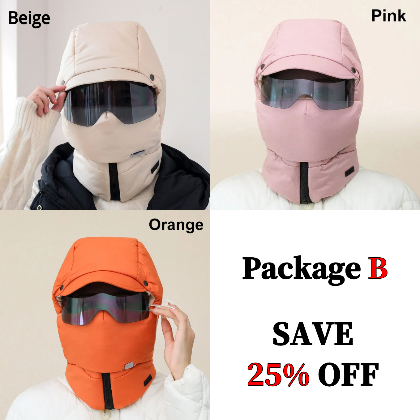 ❄️Winter Special Offer-4 In 1 Windproof Full Cover Outdoor Mask with Glasses