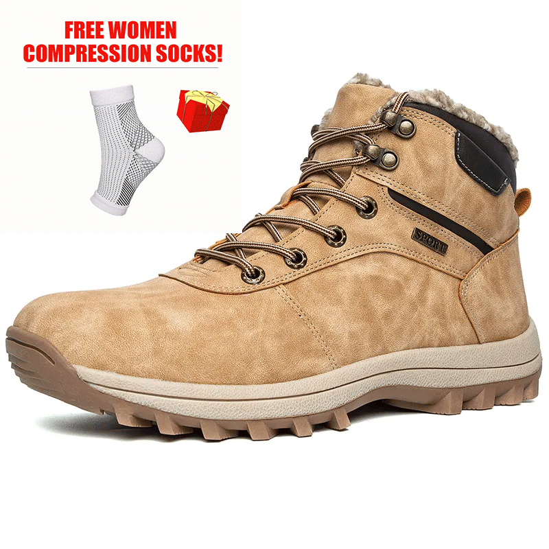 🌟 Everyday Essentials – Selling Fast! 🎉 Women's and Men's Outdoor Warm Wide Head Non-Slip Wear-Resistant Waterproof Hiking Boots