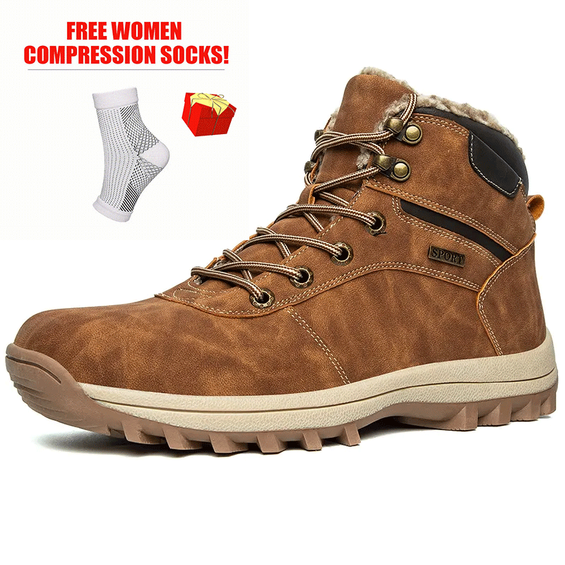 🌟 Everyday Essentials – Selling Fast! 🎉 Women's and Men's Outdoor Warm Wide Head Non-Slip Wear-Resistant Waterproof Hiking Boots