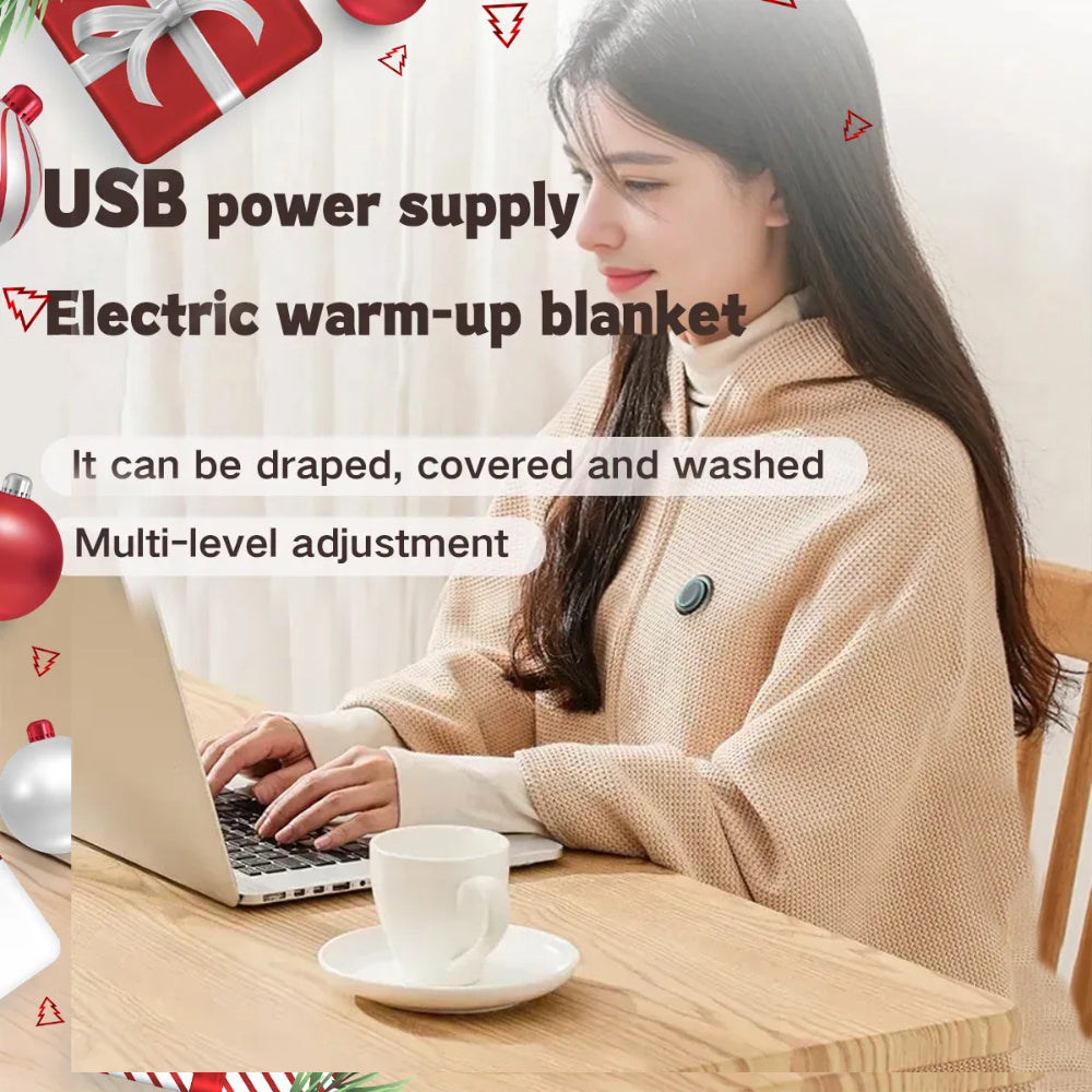 🎁Christmas Best Winter Gifts🔥Portable Heated Shawl – Wearable Electric Heating Wrap