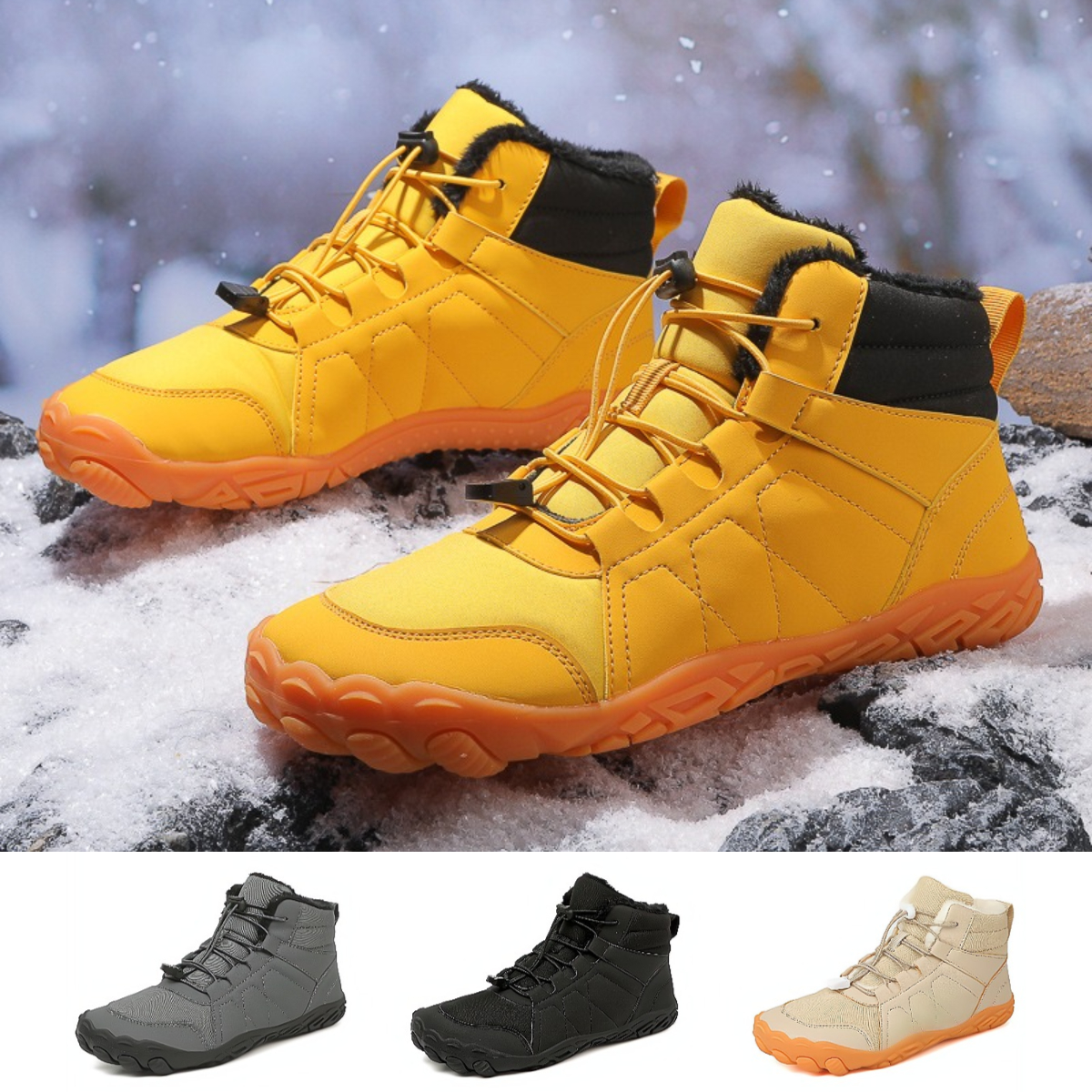 WarmStep- Non-slip & Carbon Fiber Waterproof Winter Barefoot Shoes (Unisex)