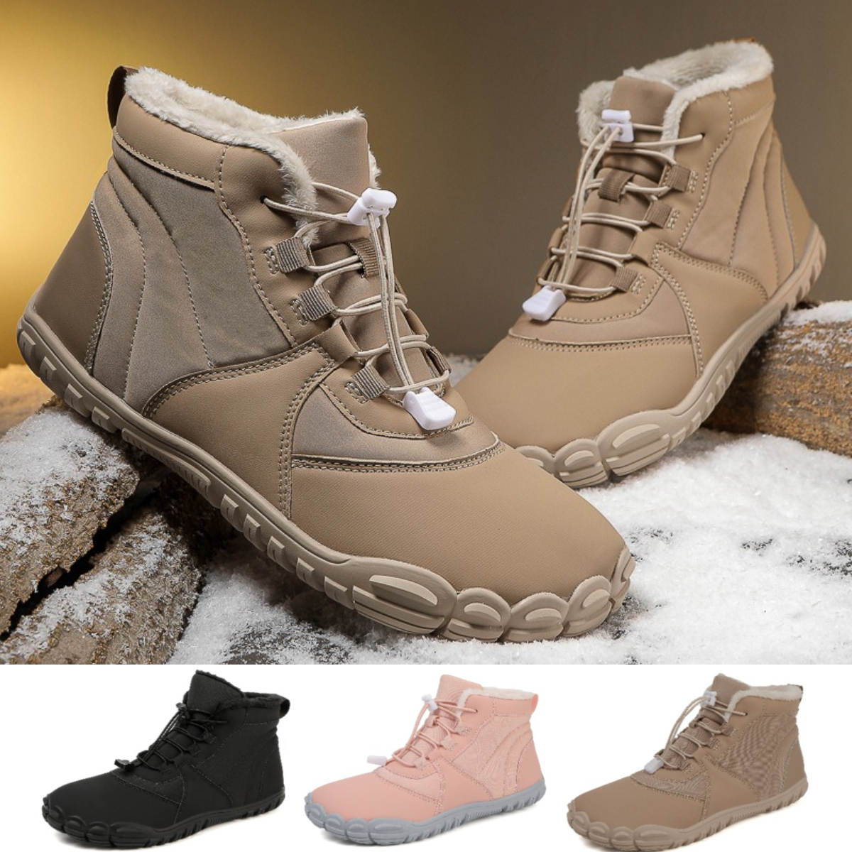 CocoaComfort- Non-slip & Carbon Fiber Waterproof Winter Barefoot Shoes (Unisex)