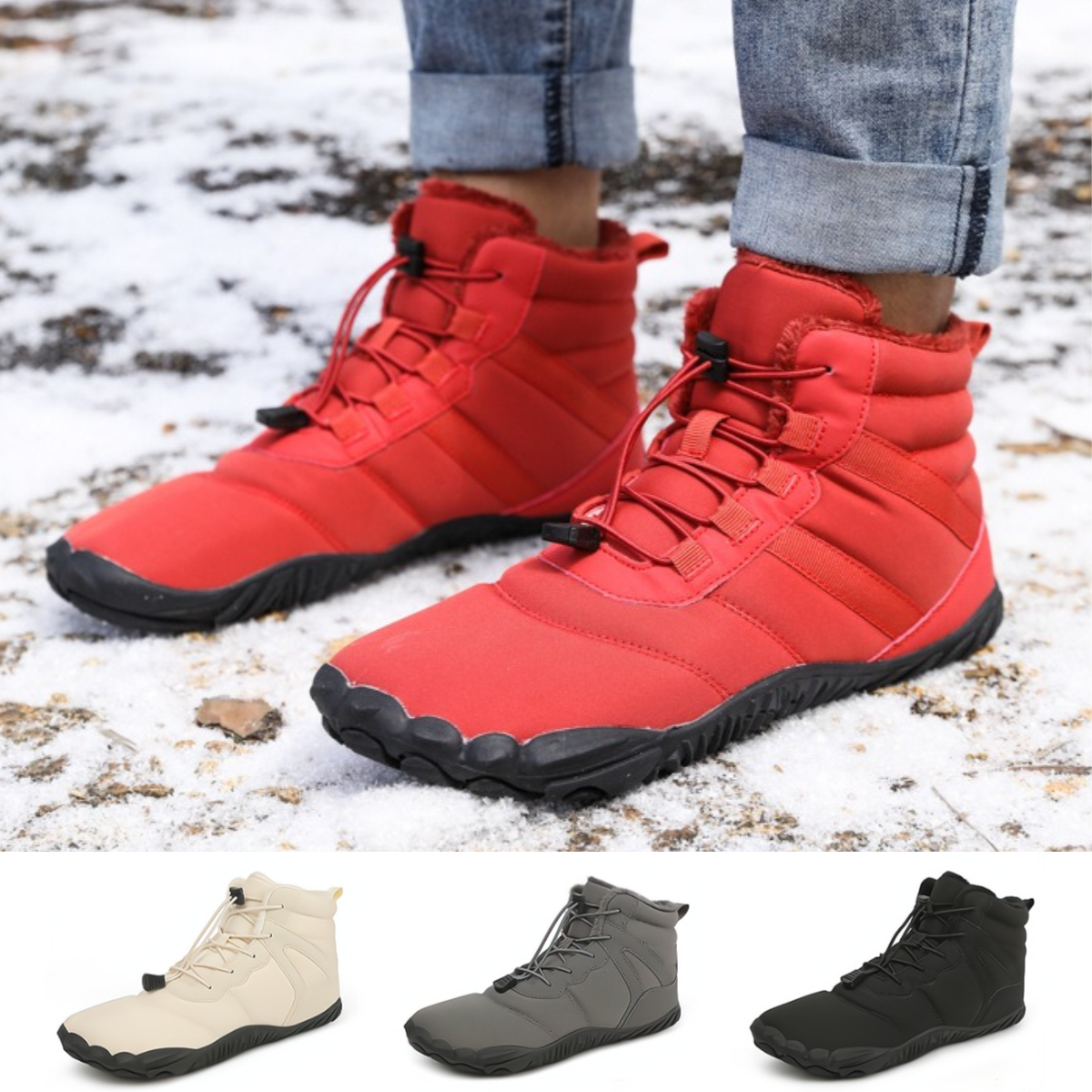Sizzling Snow- Non-slip & Carbon Fiber Waterproof Winter Barefoot Shoes (Unisex)