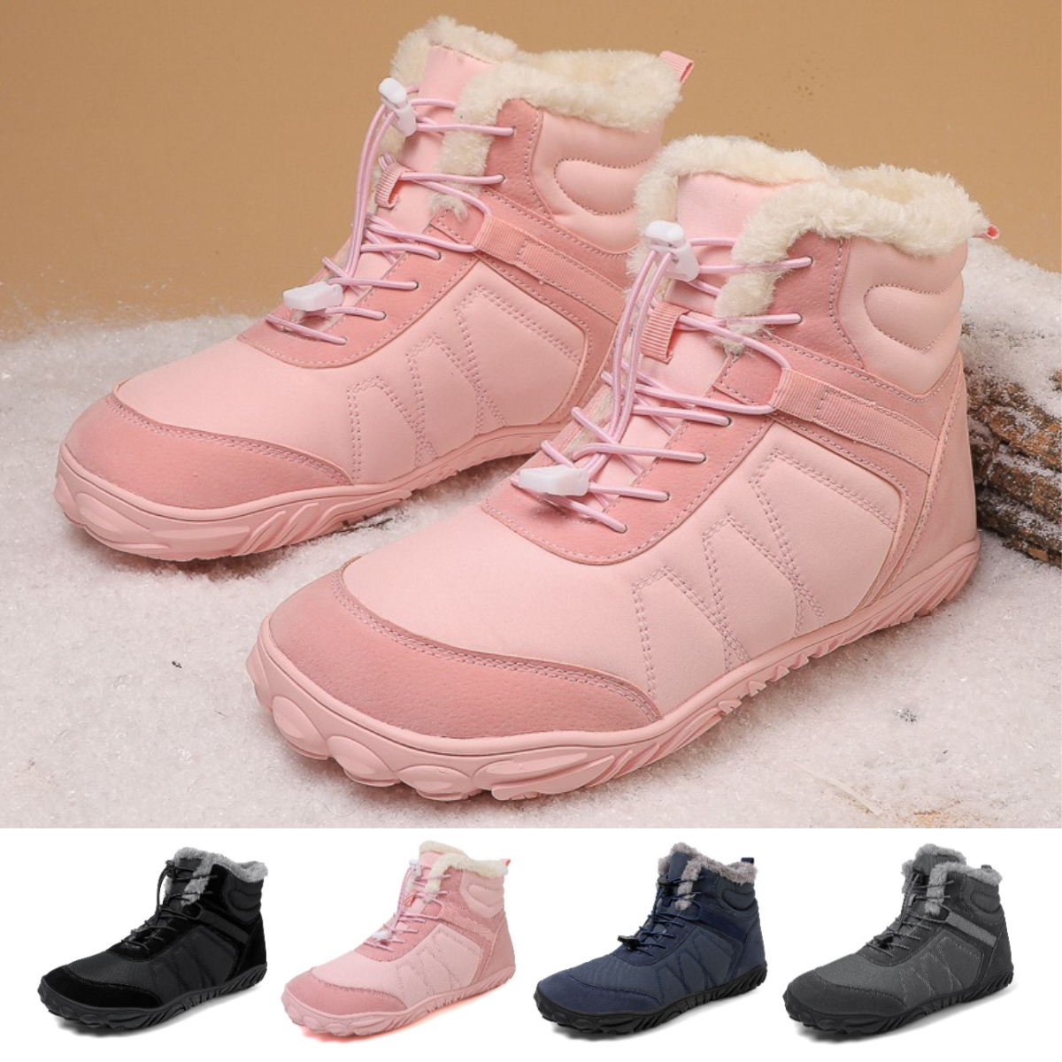 PinkFrost - Non-slip & Carbon Fiber Waterproof Winter Barefoot Shoes (Unisex)