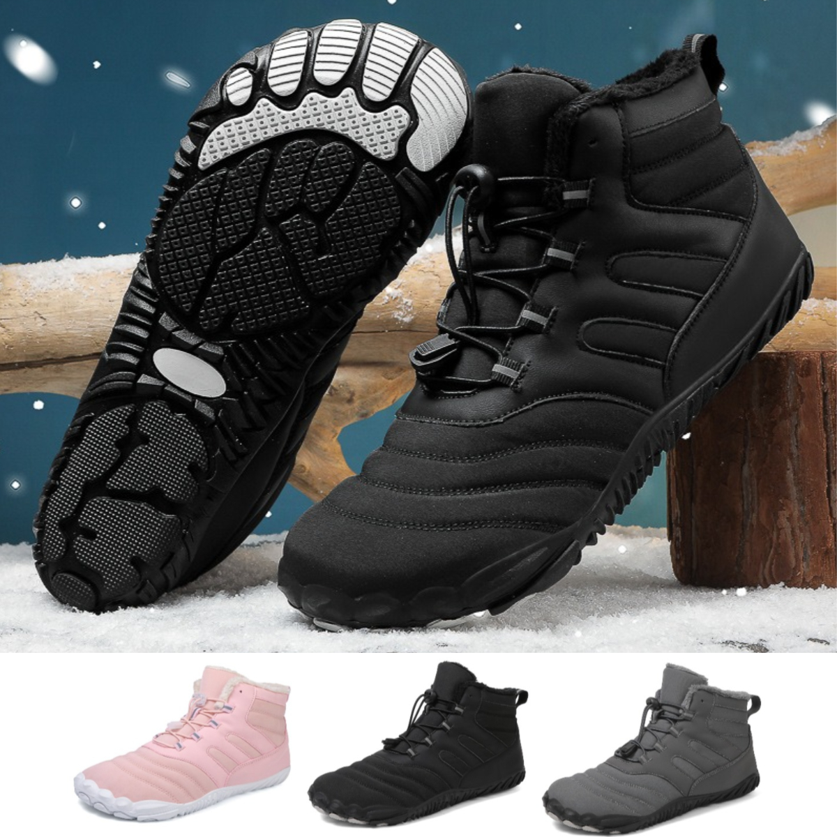 NudeNest - Non-slip & Carbon Fiber Waterproof Winter Barefoot Shoes (Unisex)