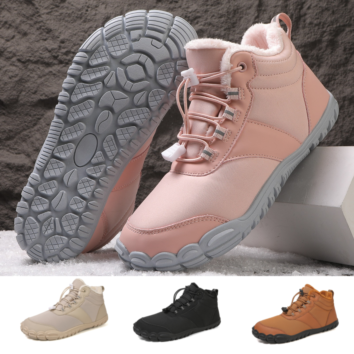 ❄️FrostLuxe- Non-slip & Carbon Fiber Waterproof Winter Barefoot Shoes (Unisex)