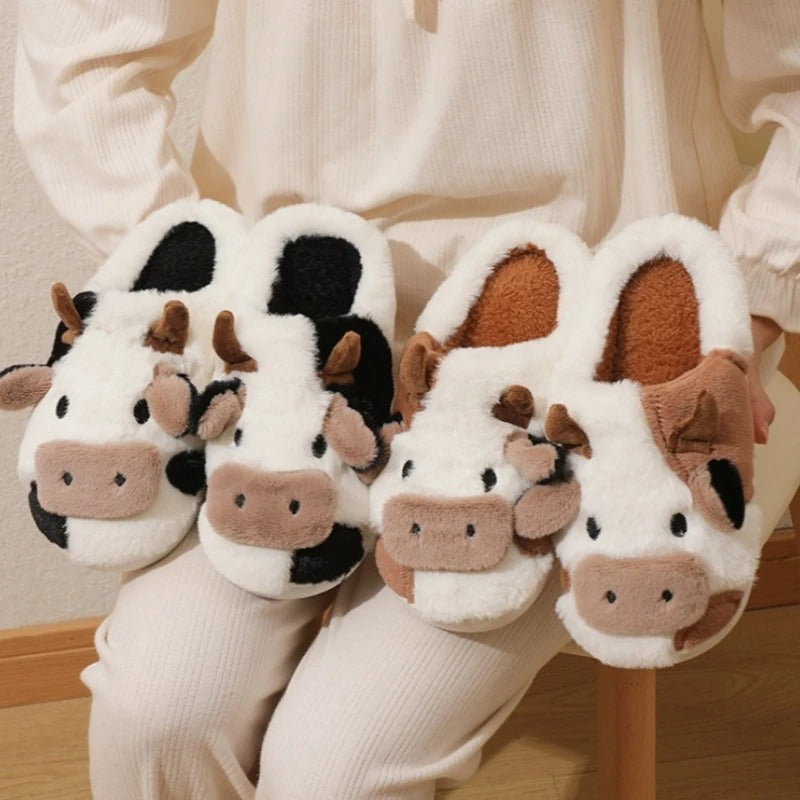 Grandpa's Heritage Organic Cotton Cow Slippers - 72hr Hand-Stitched Magic for Little Explorers