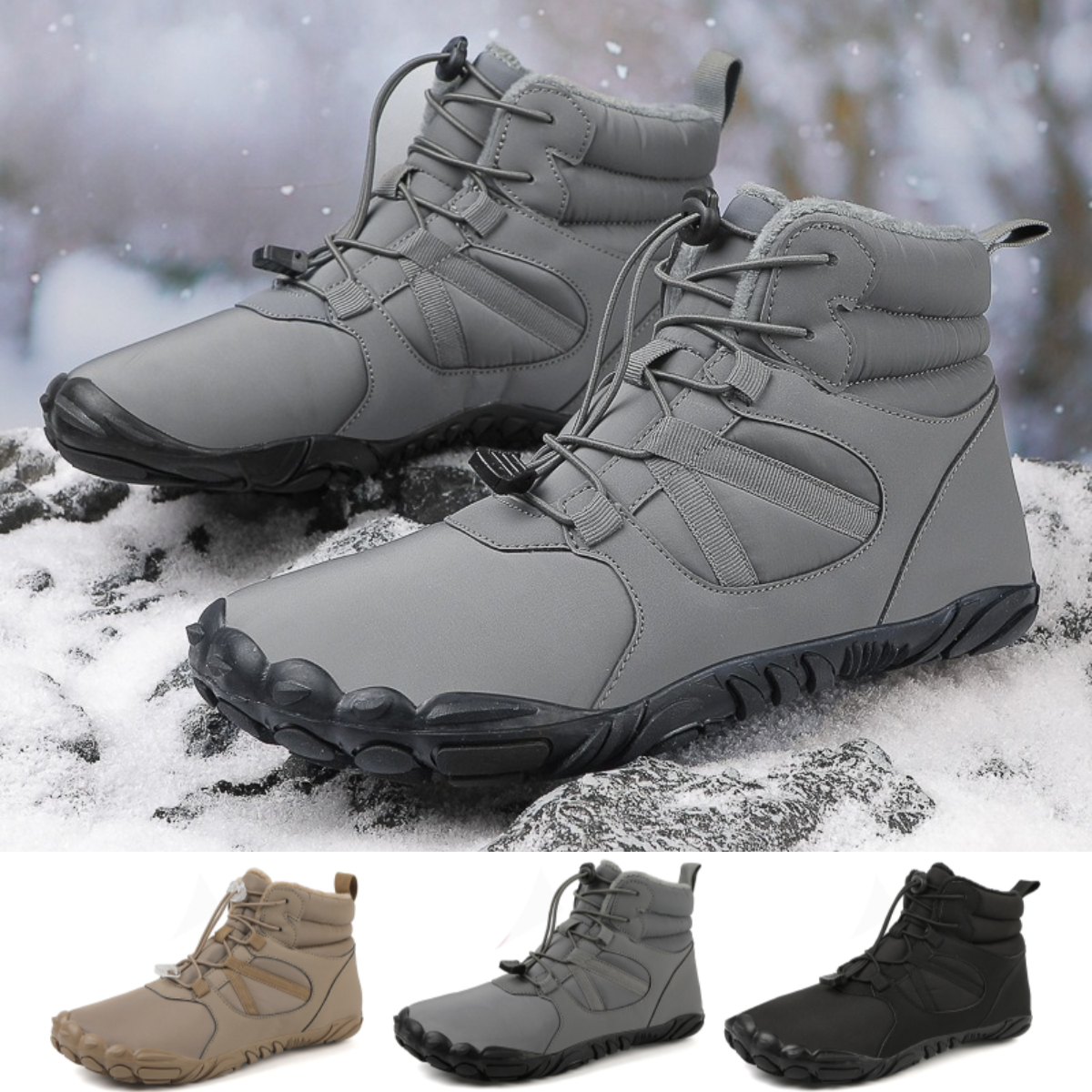 ❄️PolarPace- Non-slip & Carbon Fiber Waterproof Winter Barefoot Shoes (Unisex)