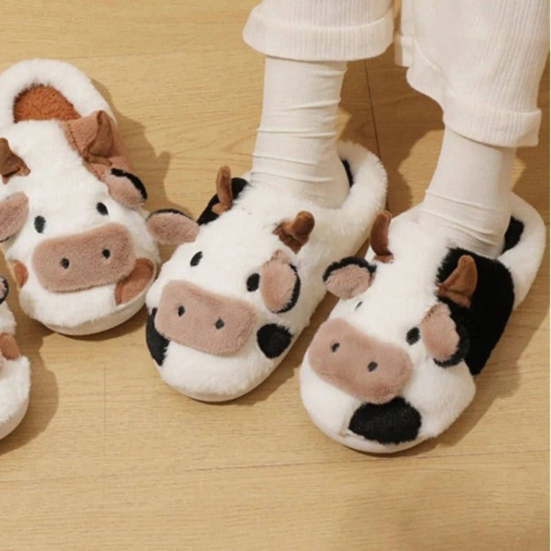 Grandpa's Heritage Organic Cotton Cow Slippers - 72hr Hand-Stitched Magic for Little Explorers