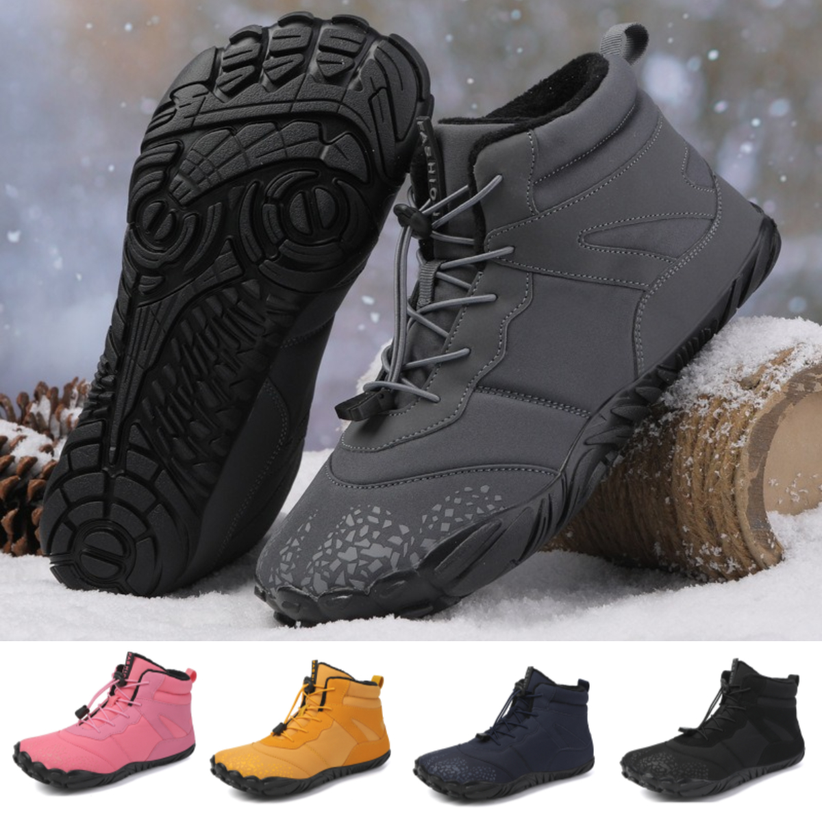 FrostRhythm- Non-slip & Carbon Fiber Waterproof Winter Barefoot Shoes (Unisex)