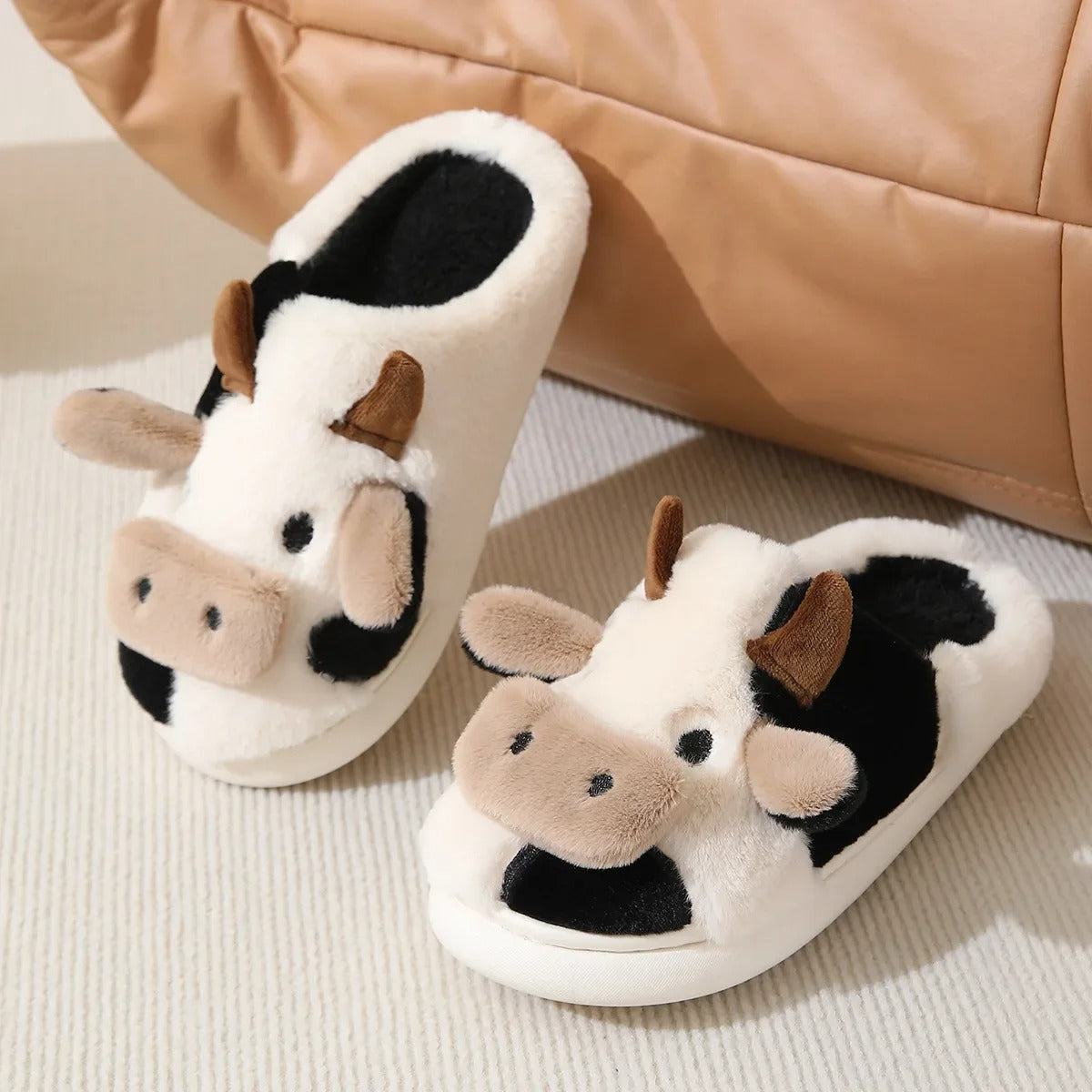 Grandpa's Heritage Organic Cotton Cow Slippers - 72hr Hand-Stitched Magic for Little Explorers