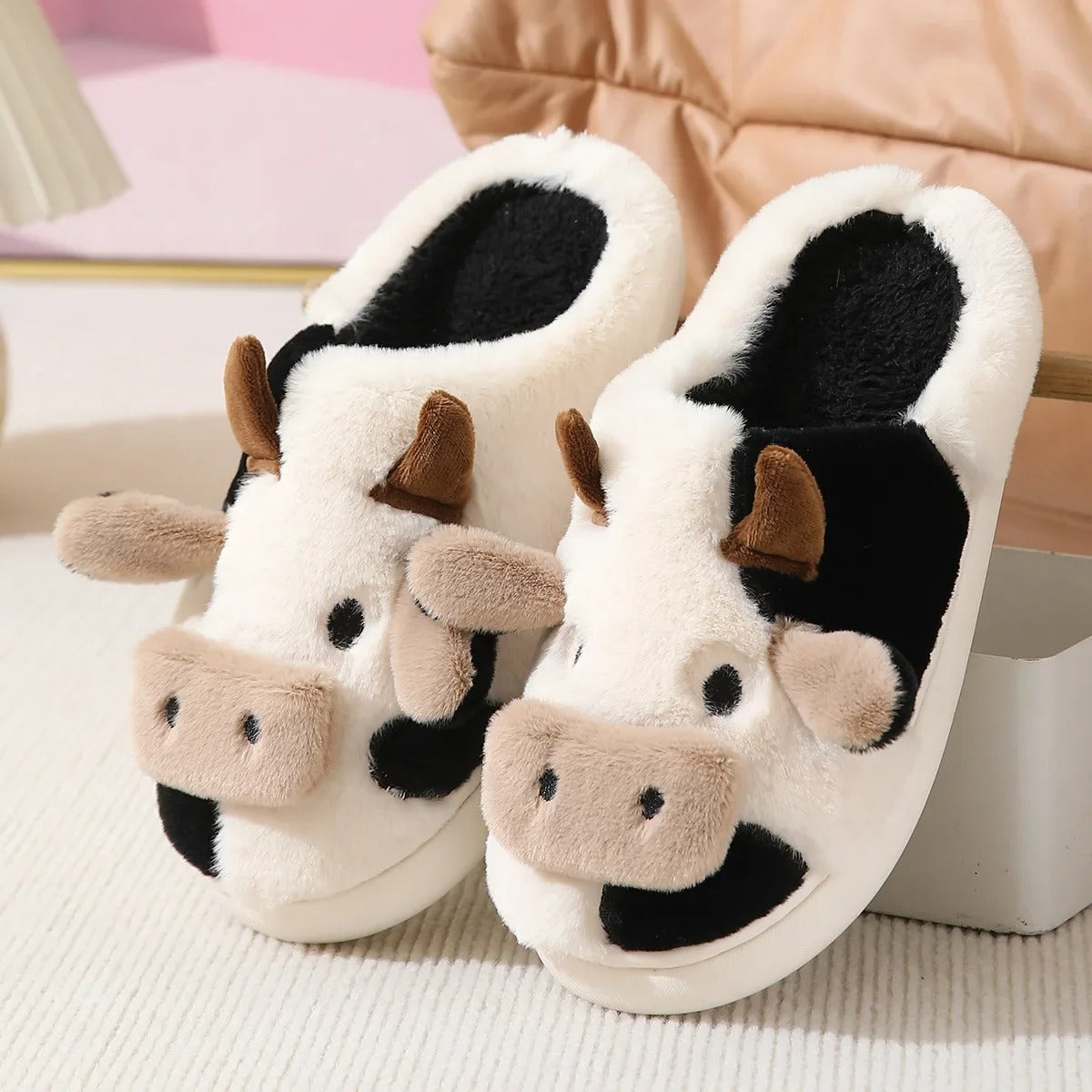 Grandpa's Heritage Organic Cotton Cow Slippers - 72hr Hand-Stitched Magic for Little Explorers