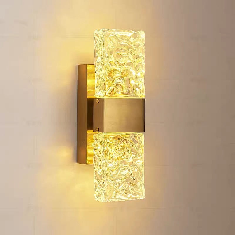 Kajetan Modern Rektangulär Metall Vägglampa, Guld
