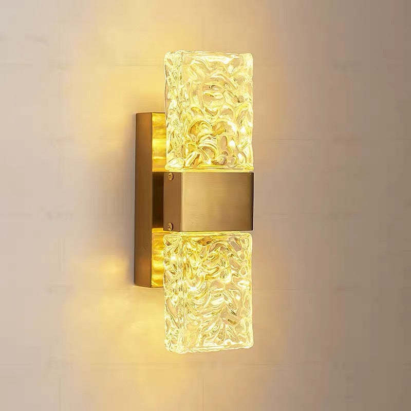Kajetan Modern Rektangulär Metall Vägglampa, Guld