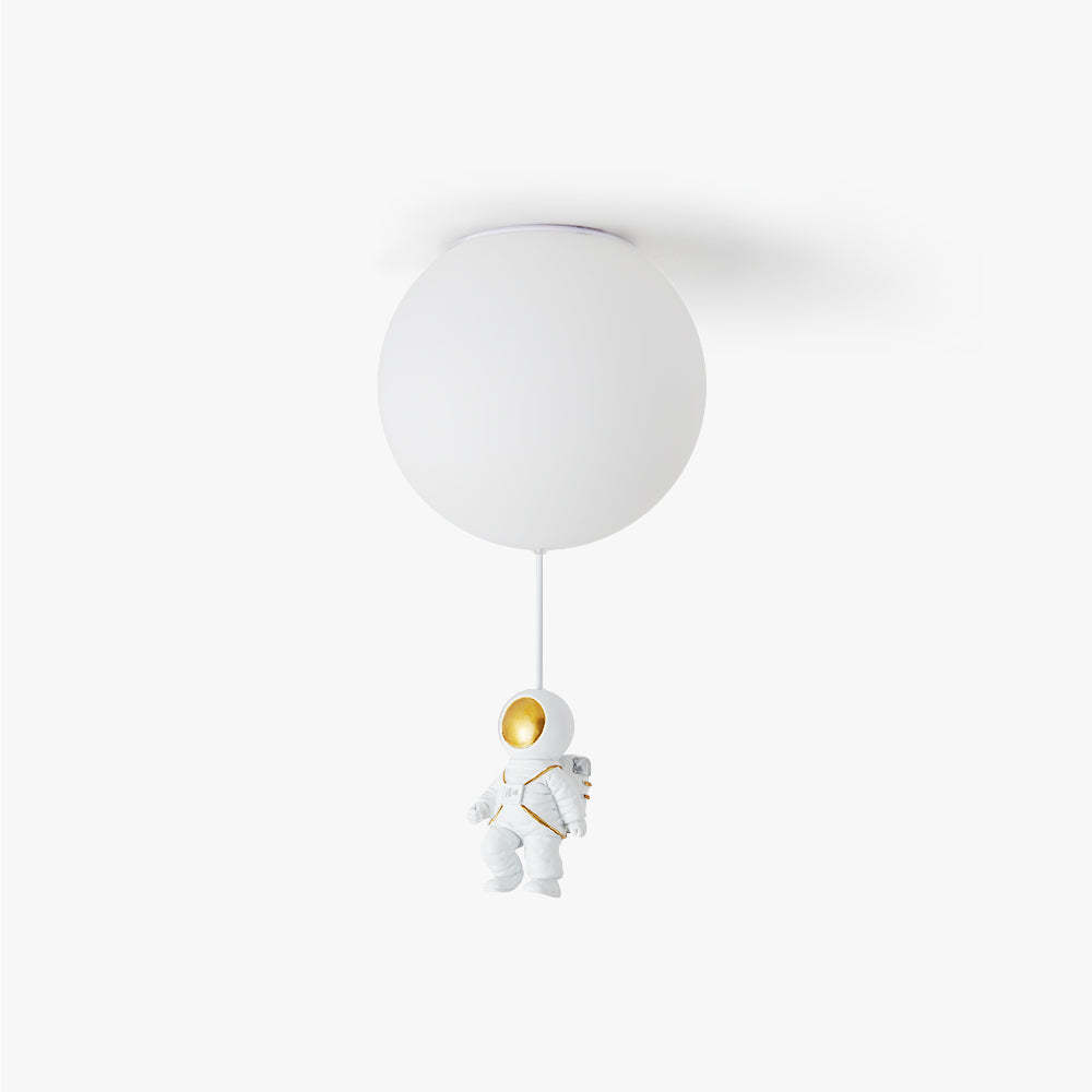 Fateh Astronaut Ballong Taklampa Plafond, Flerfärgad, Akryl, Grå/Vit, Sovrum