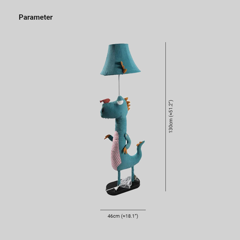 Minori Modern Dinosaur Metal/Fabric Floor Lamp