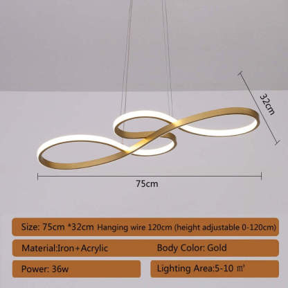 Louise Modern Design LED Pendellampor Musiknot Svart/Vit Guld Järn/Silikonlist Vardagsrum/Sovrum