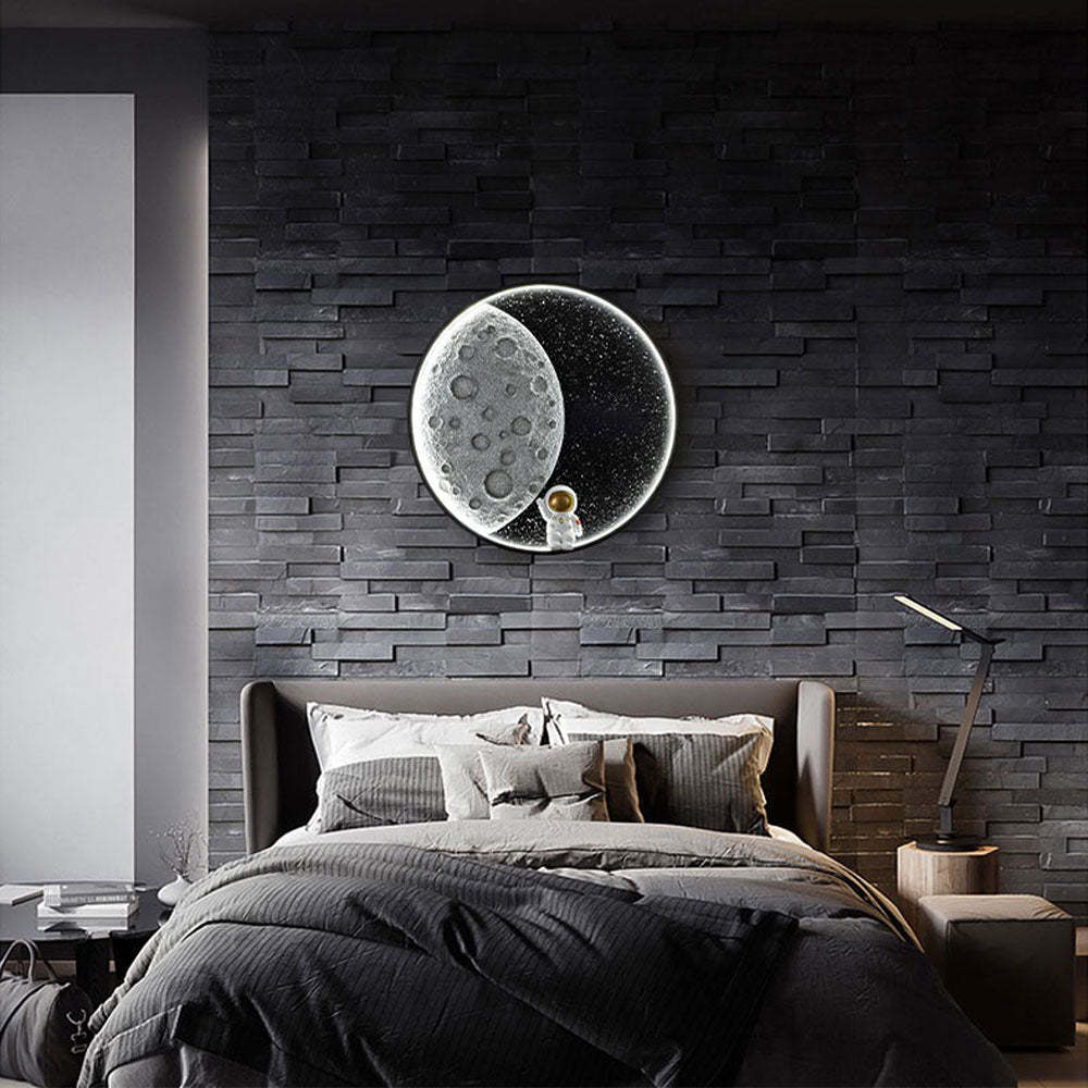 Elif Modern Design Vägglampa Måne Svart Metall Vardagsrum/Sovrum/Barnrum