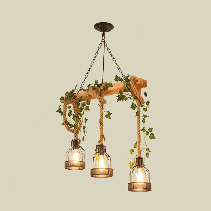 Alessio Modern Design LED Träbalk Trä Metall Pendellampa Vardagsrum Sovrum