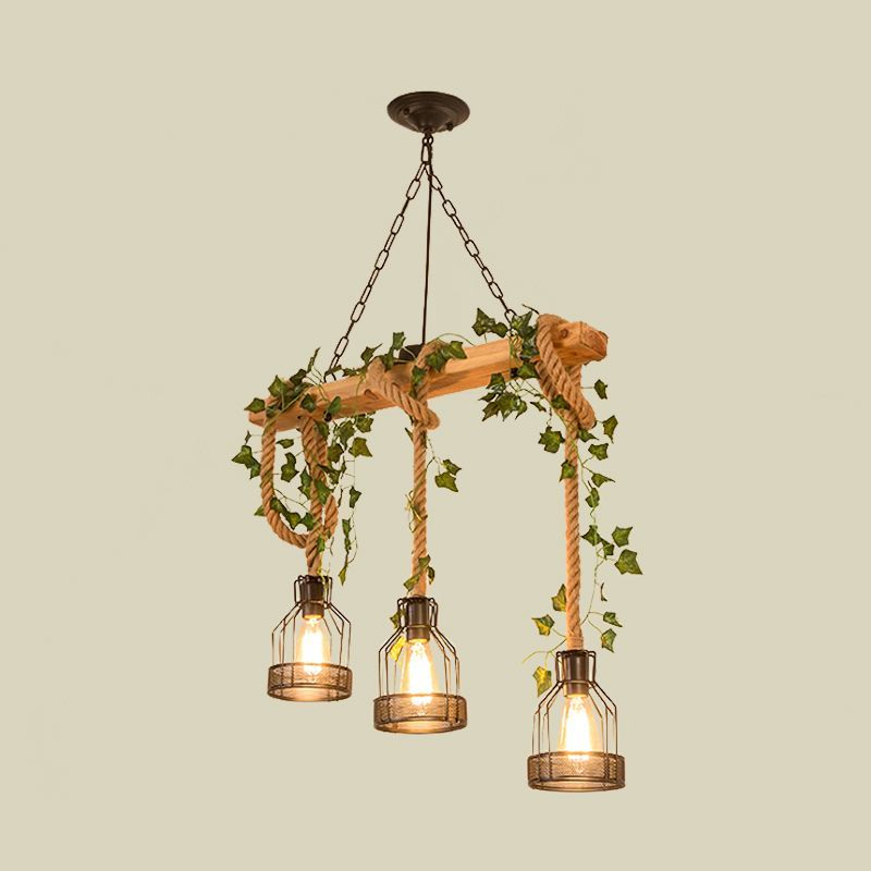Alessio Modern Design LED Träbalk Trä Metall Pendellampa Vardagsrum Sovrum