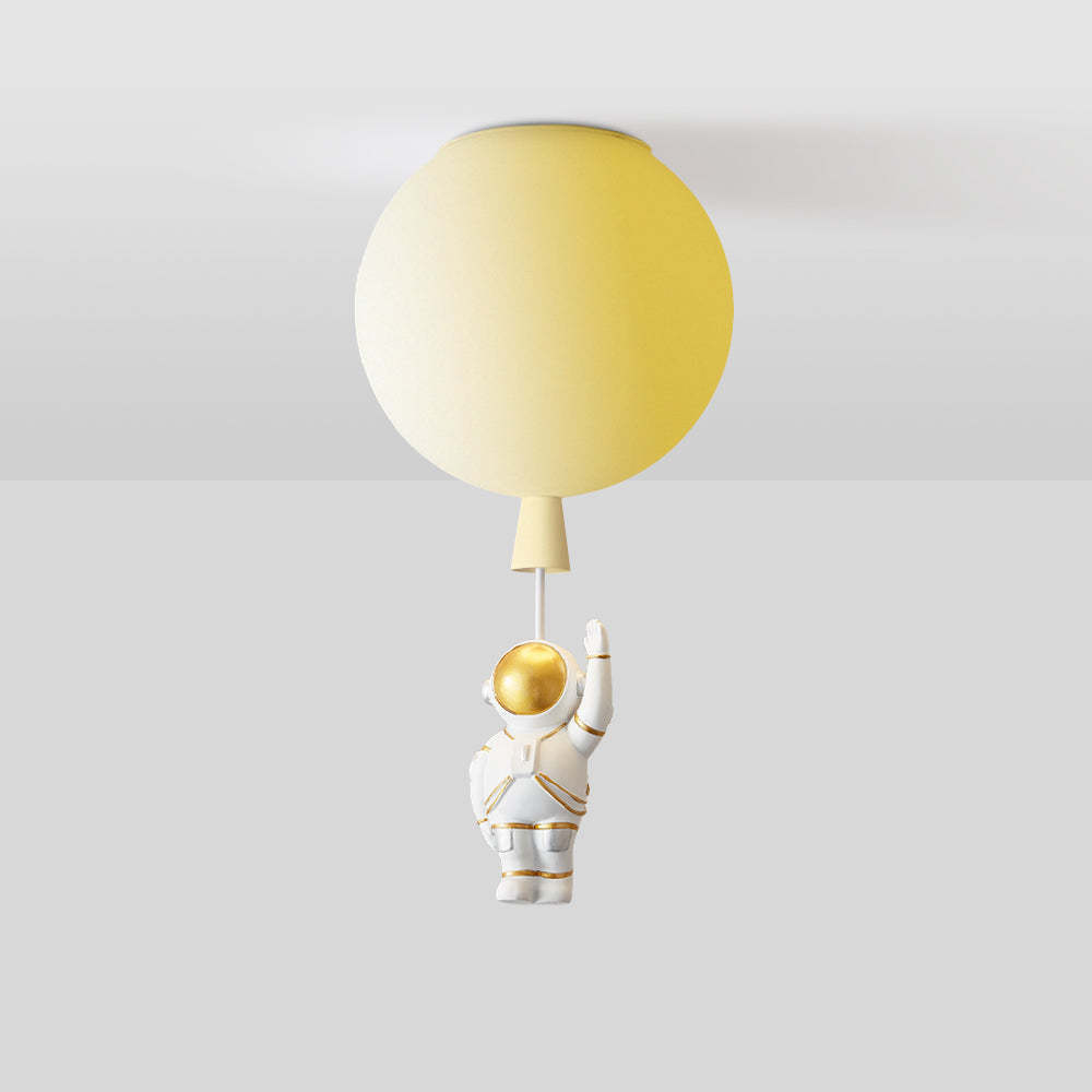 Fateh Astronaut Ballong Taklampa Plafond, Flerfärgad, Akryl, Grå/Vit, Sovrum