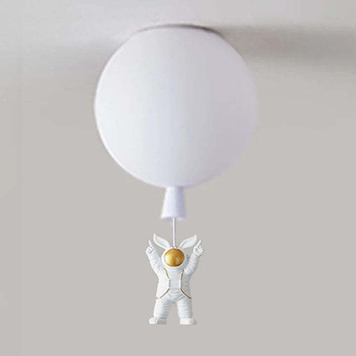 Fateh Astronaut Ballong Taklampa Plafond, Flerfärgad, Akryl, Grå/Vit, Sovrum