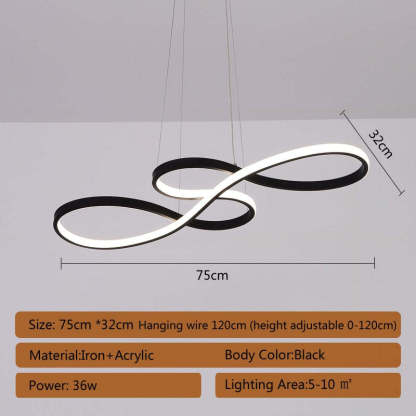 Louise Modern Design LED Pendellampor Musiknot Svart/Vit Guld Järn/Silikonlist Vardagsrum/Sovrum