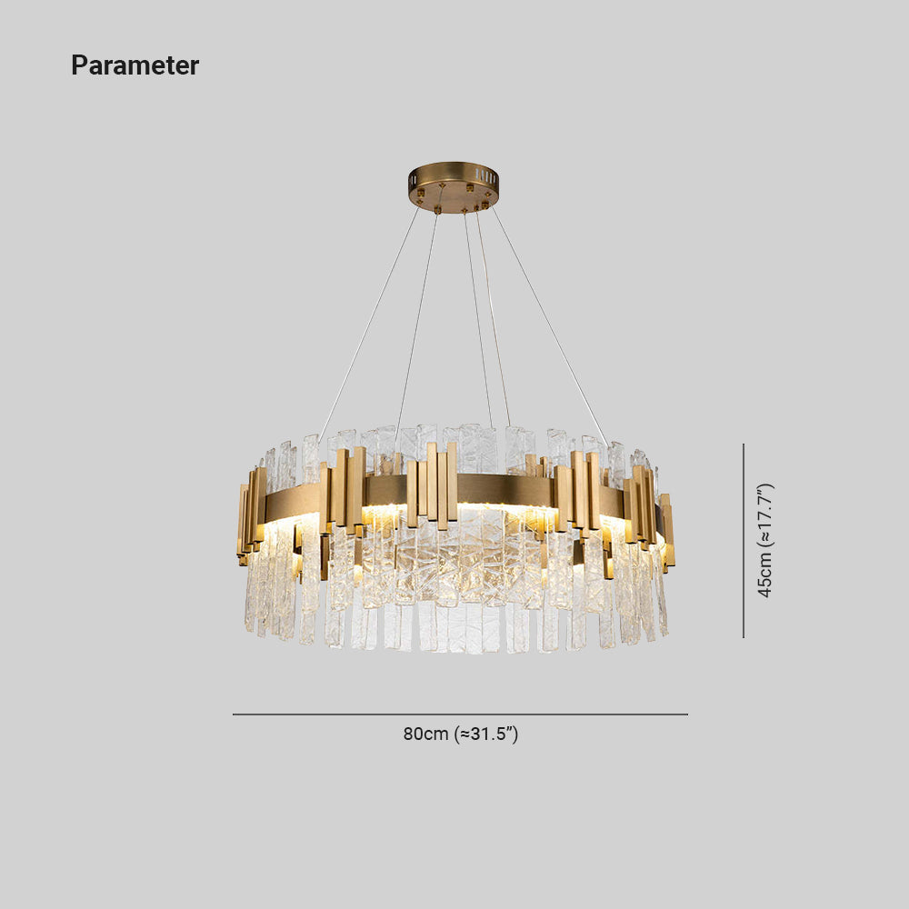 Marilyn Mid Century Iron & Glass Chandelier Circle