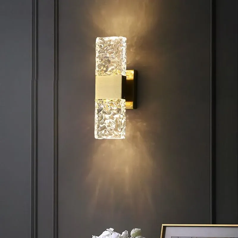Kajetan Modern Rektangulär Metall Vägglampa, Guld