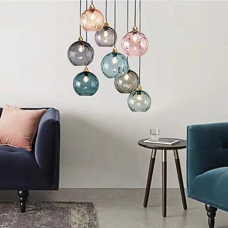 Hailie Färg Glas Pendellampa Klot Vardagsrum/Matsal/Sovrum