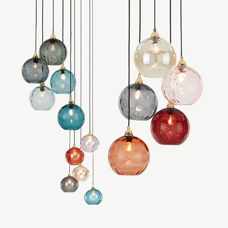 Hailie Färg Glas Pendellampa Klot Vardagsrum/Matsal/Sovrum