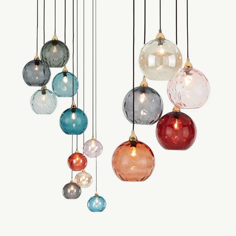 Hailie Färg Glas Pendellampa Klot Vardagsrum/Matsal/Sovrum