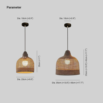 Muto Japanska Retro Korg Pendellampor Bambu Gästhus/Vardagsrum