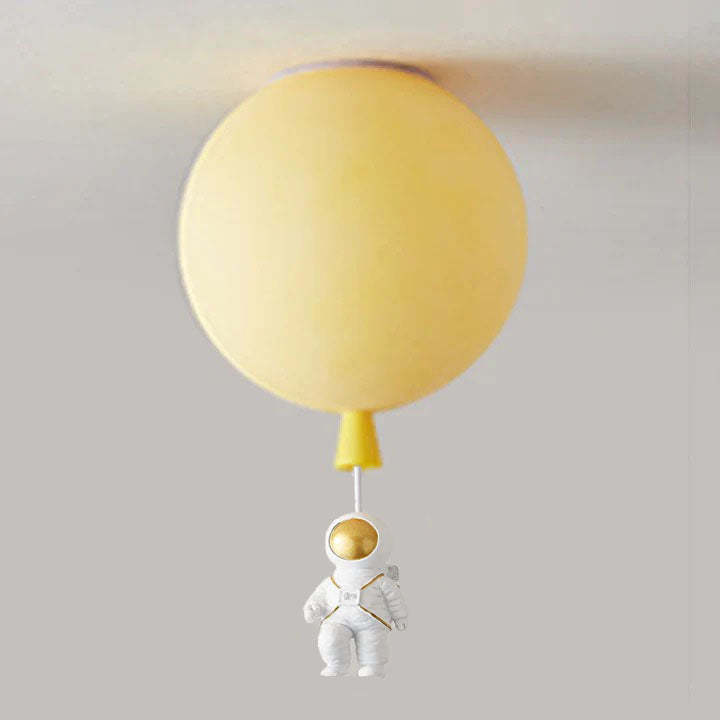 Fateh Astronaut Ballong Taklampa Plafond, Flerfärgad, Akryl, Grå/Vit, Sovrum