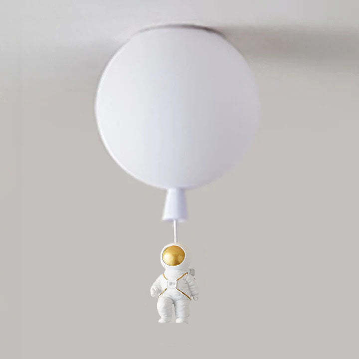 Fateh Astronaut Ballong Taklampa Plafond, Flerfärgad, Akryl, Grå/Vit, Sovrum