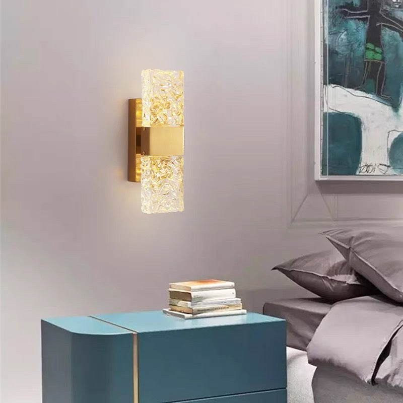 Kajetan Modern Rektangulär Metall Vägglampa, Guld