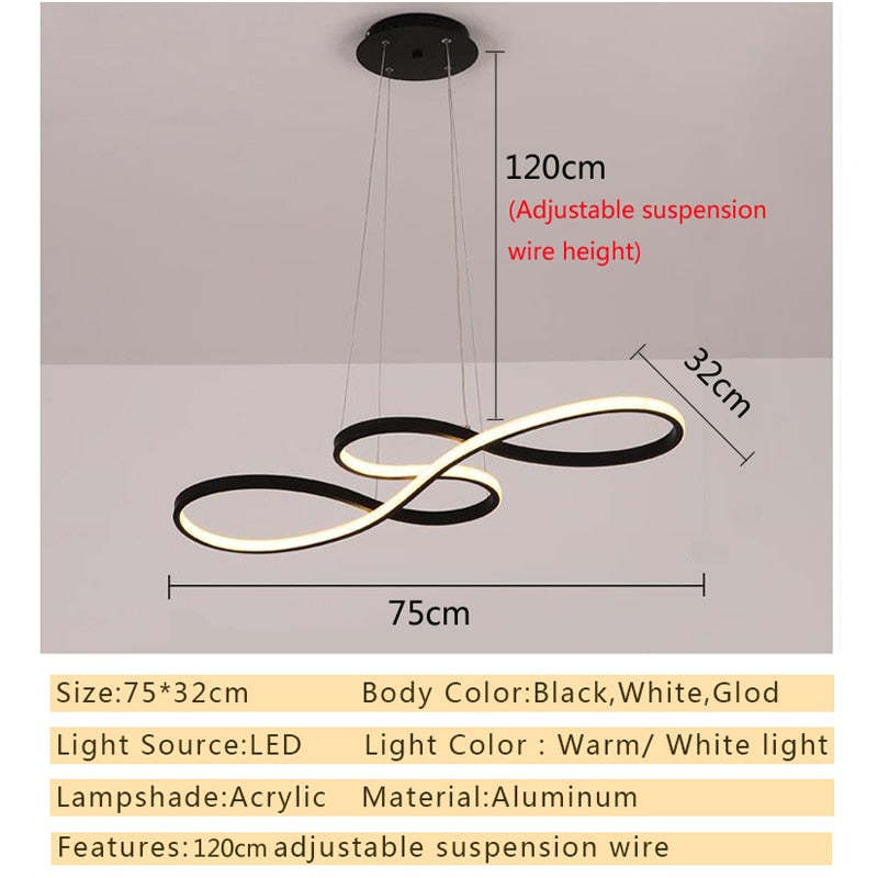 Louise Modern Design LED Pendellampor Musiknot Svart/Vit Guld Järn/Silikonlist Vardagsrum/Sovrum