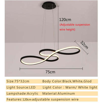 Louise Modern Design LED Pendellampor Musiknot Svart/Vit Guld Järn/Silikonlist Vardagsrum/Sovrum
