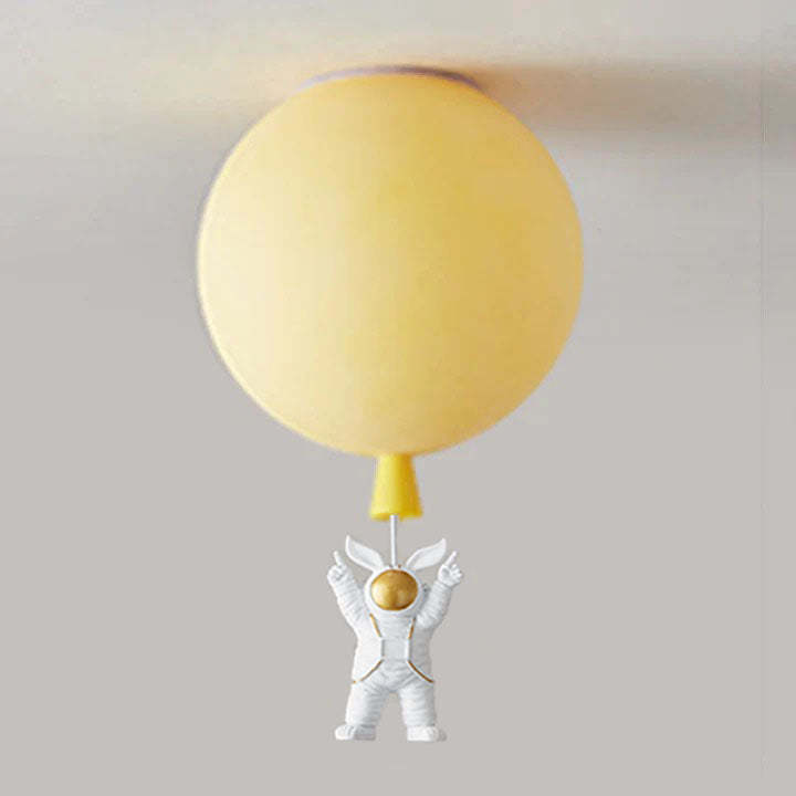 Fateh Astronaut Ballong Taklampa Plafond, Flerfärgad, Akryl, Grå/Vit, Sovrum