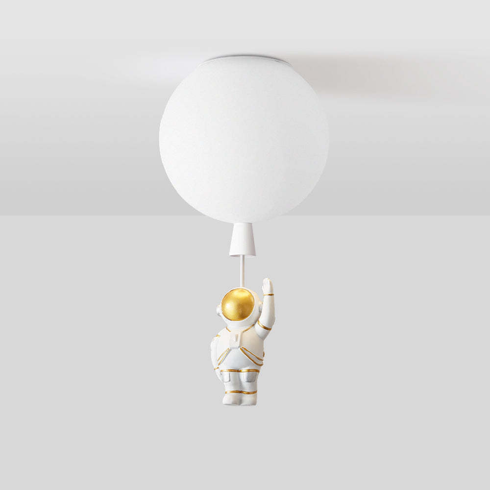 Astronaut Ballong Plafond Flerfärgad Akryl, Grå/Vit, Sovrum | Las Sola