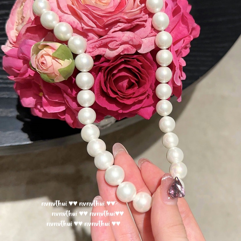 "Mermaid's Tears: Opulent Pearl Necklace"--13mm