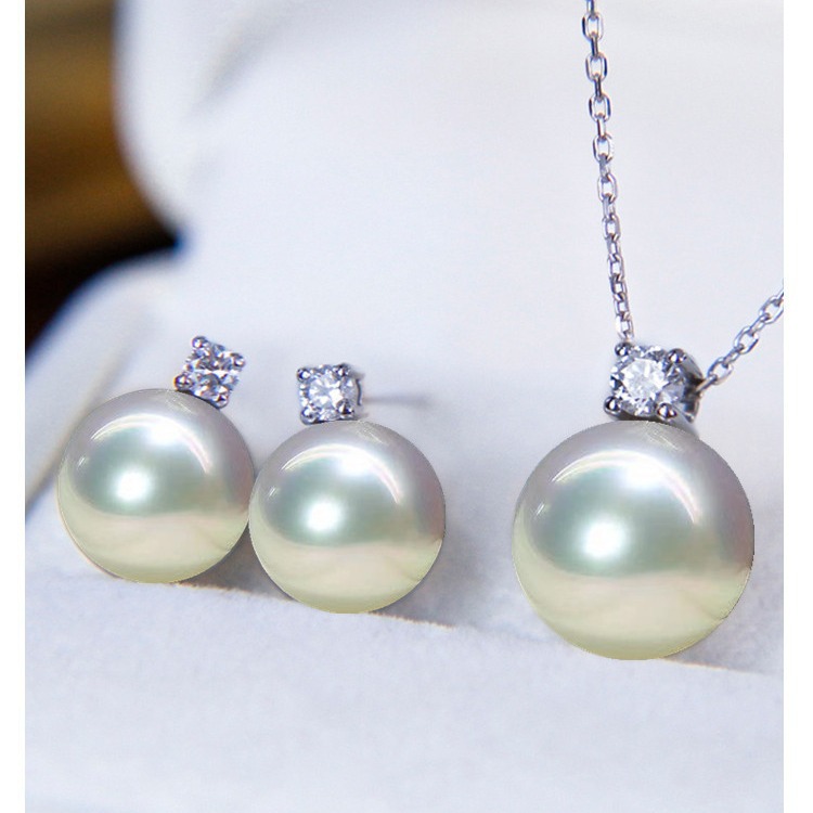 12-14mm Princess Tahitian Pearl & Sasha Diamond Pendant Necklace