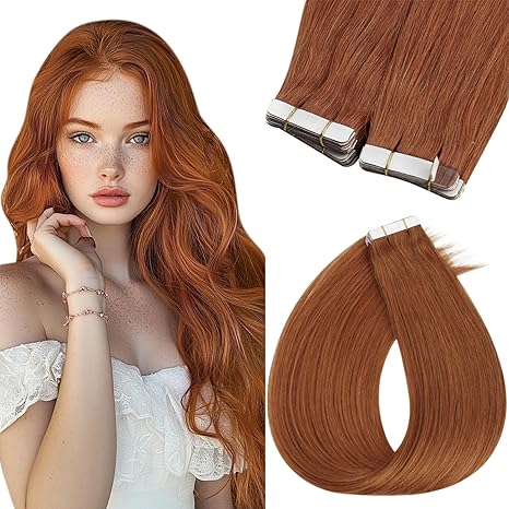 Gecordes Seamless Injected Hand-Tied Invisible Tape In Hair Extension -- 100% VIRGIN HUMAN HAIR / 10 PIECES