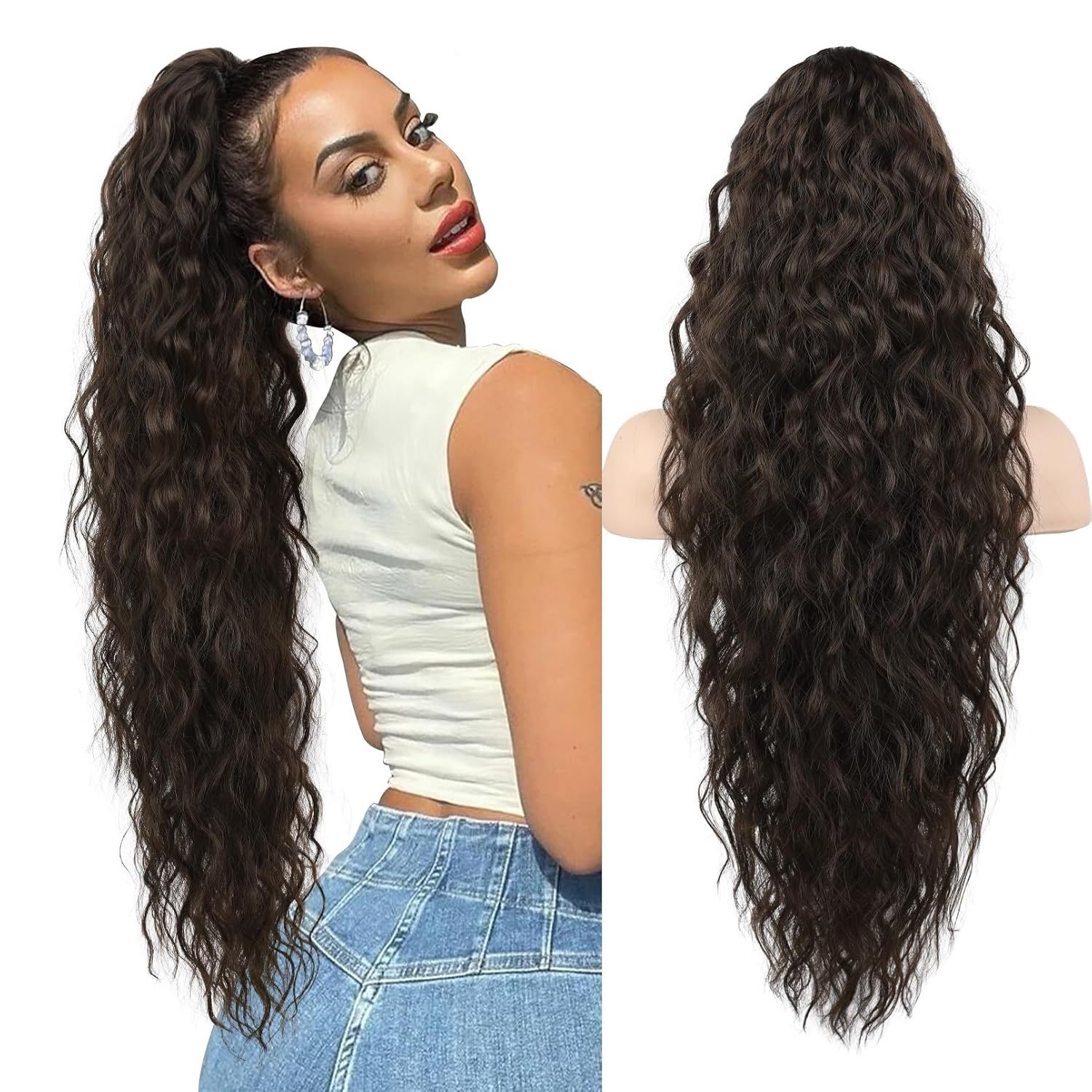 💜 LAST DAY PROMOTION - 50% OFF💜26In Curly Wavy Frizzy Hair Extension