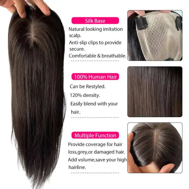 【🔥Limited-time offer】Mini Scalp Topper  2x3 Silk Base Hair Topper | 100% human hair production