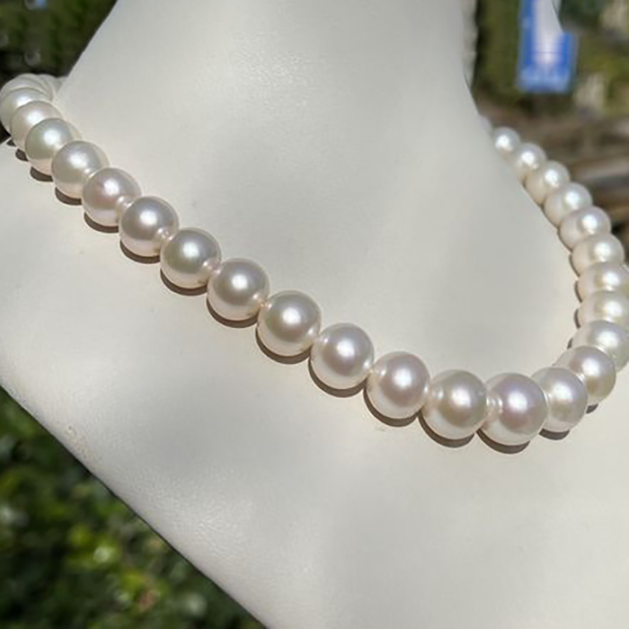18'' 12 mm High-Luster Venus Pearl Necklace - AAA Quality