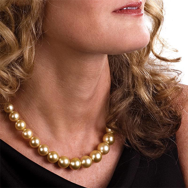 Golden South Sea Pearl Necklace - AAAA Quality