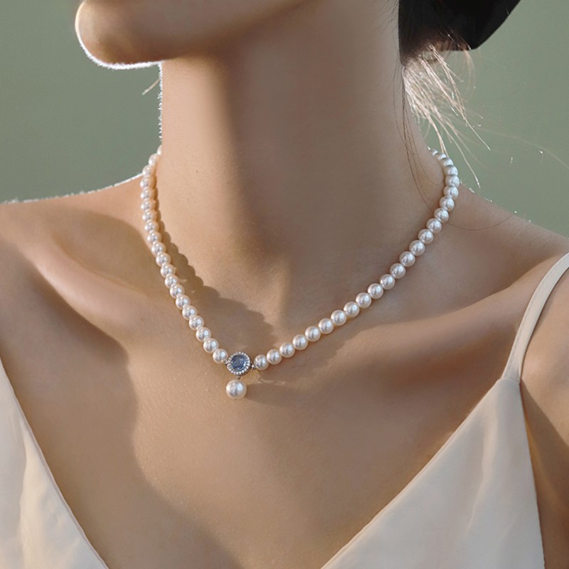 Aquamarine Pearl Set | 925 Sterling Silver