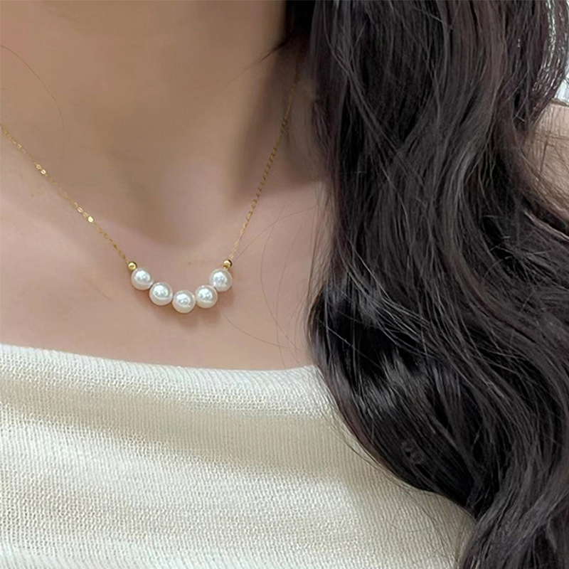 4.5-6 mm Drops Smile Freshwater Pearl Necklace